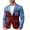 Red, variant on PBFRDSJ Men's Color Block Denim Patchwork Blazer Casual Sport Golf Coat Notched Lapel Two Button Slim Fit Blazer Jacket