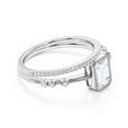 thumbnail image 2 of Art Deco 1.75 Carat Emerald Cut Diamond Moissanite Thin Engagement Ring, Slim Wedding Ring in 10k Solid White Gold, Gift For Her, Bridal Rings Set, Holiday Gift, Promise Ring, Anniversary Ring, 2 of 3