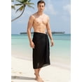 thumbnail image 3 of HAPPY BAY Men's Pareo Standard Swimsuits Sarong Full Beach Wrap One Size Black-AA767 Summer Vacation Aloha, 3 of 5