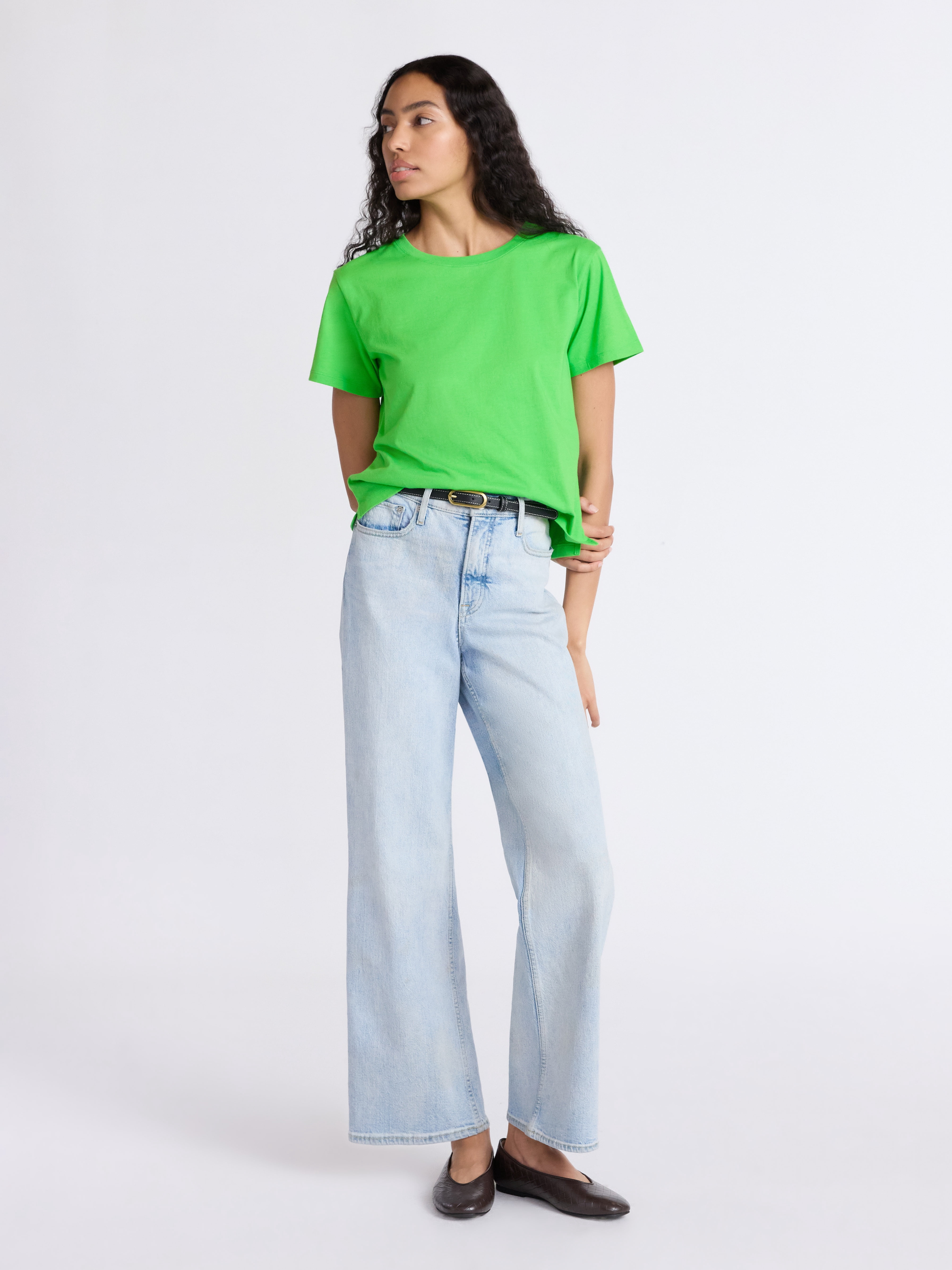 Free Assembly Women's and Women's Plus Cotton Cropped Boxy Tee with Short Sleeves, Sizes XS-4X