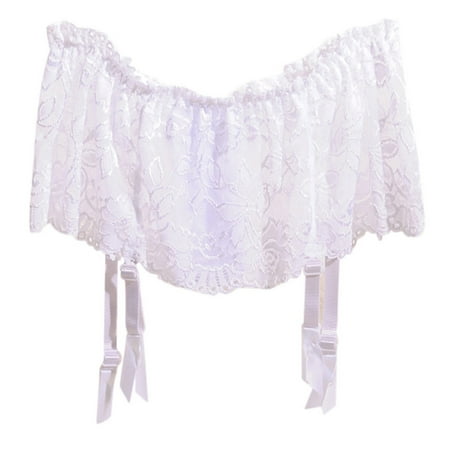 

DNDKILG Women s Black Metal Clips Suspender Garter Belt for Thigh High Stockings without Briefs
