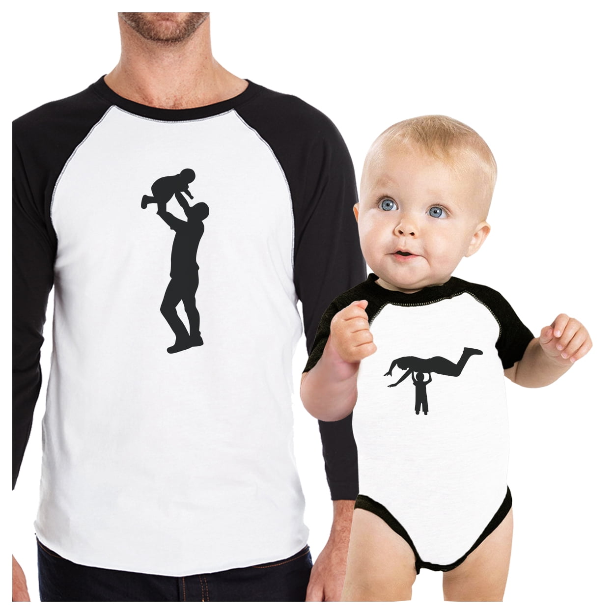FATHER AND BABY SET T-SHIRT AND BODYSUIT SET DAD AND SON WORK HARD PLAY HARD SET 