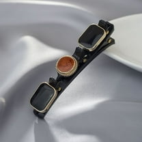 SDJMa Satin Fabric Hair Bands, Rhinestone Four-leaf Clover Hairpin Duckbill Clip, Double Bangs Hair Clips Braided Hairstyle Hairpin for Styling and Sectioning Headdress for Women Girls