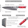 thumbnail image 2 of WILDMOK Chef Knife,8 inch Damascus Japanese Chef Knife, Professional Sharp Damascus Kitchen Knife,Red Resin Handle Kitchen Cooking Chef's Knives, 2 of 7
