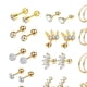thumbnail image 2 of Pendientes de Tuerca Sunnimix 16G CZ Unisex 8mm 6mm Barra de Acero Inoxidable Tono dorado, 2 of 2
