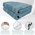 thumbnail image 4 of 3 Pieces Queen Quilt Set,Coastal Blue and White Striped Soft Bedding Sets with 1 Quilt & 2 Pillow Shams,Modern Minimalist Lines Summer Bedspread Lightweight Coverlet Comforter for All Season, 4 of 9