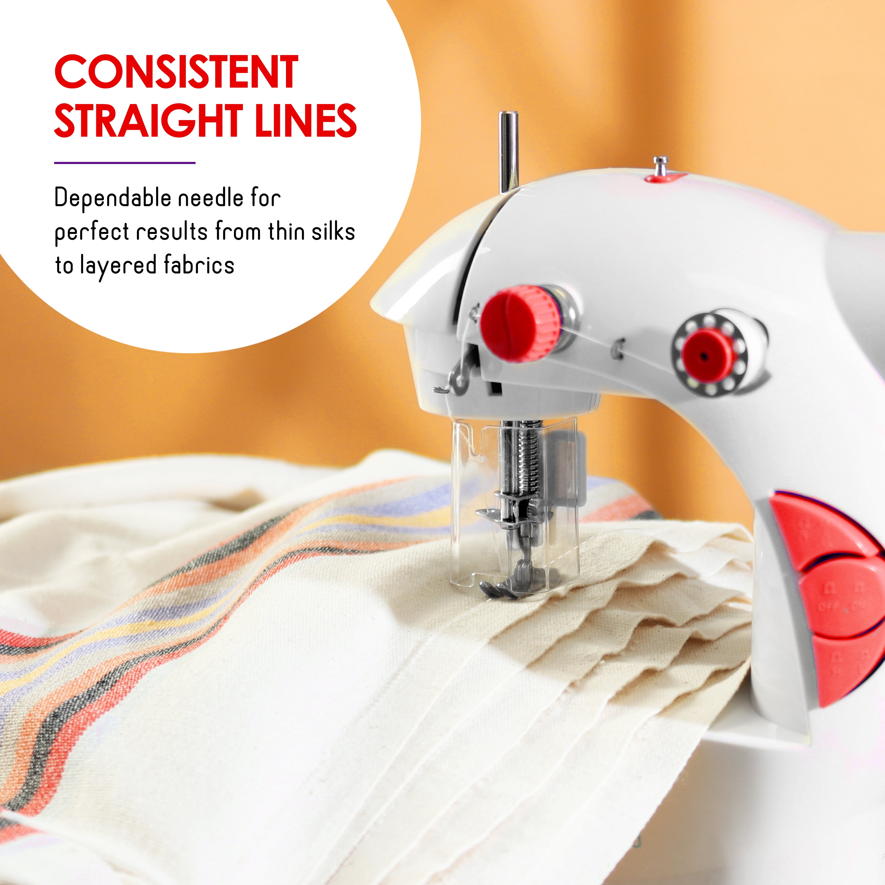 Virtu 48 PC Mini Portable Sewing Machine for Beginner Kids and Adults, Scarlet Red  (图3)
