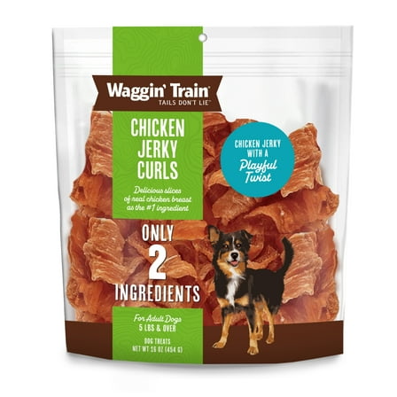 Waggin' Train Chicken Jerky Curls,  High Protein Dog Jerky Treats, 16 oz. Pouch