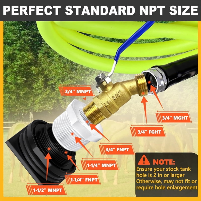25ft Garden Hose 5/8", 3/4" NPT, Lightweight All-Weather Water Hose, Durable and Flexible, Leak-Free Connections
