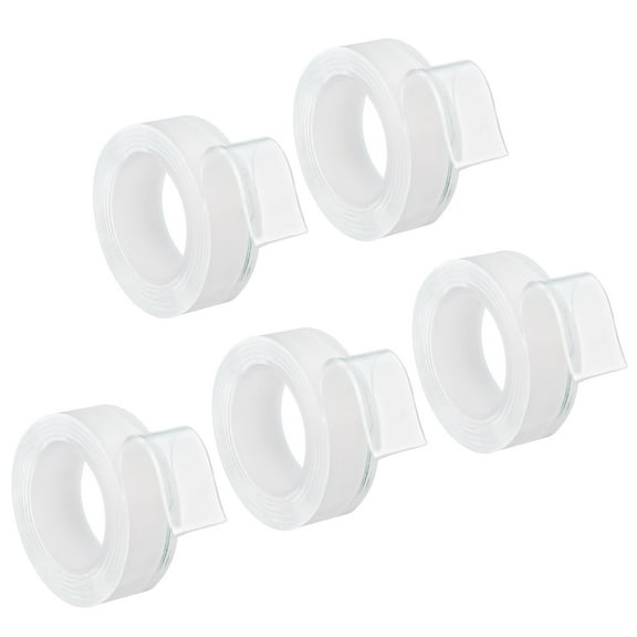 Uxcell 16.4Ft/196" Length 0.8" width Double Sided Tape, 5 Pack Clear Mounting Tape Removable 2mm Adhesive Tape 2mm