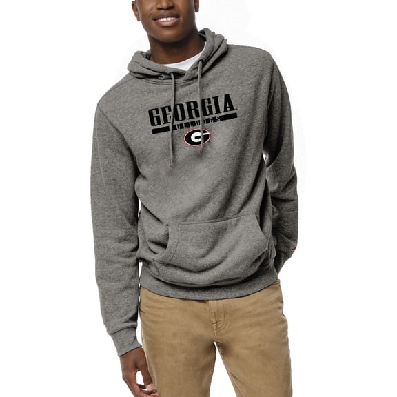 Men's League Collegiate Wear Heather Gray Georgia Bulldogs Heritage Tri-Blend Pullover Hoodie