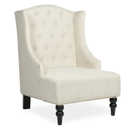 Leg Bed Chair - Best Choice Products Tall Wingback Tufted Fabric Accent Chair - Beige