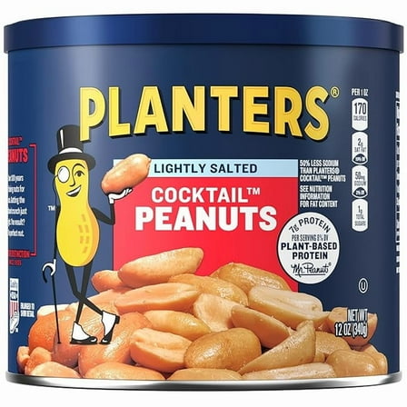 PLANTERS Lightly Salted Peanuts 12 oz Jars (Pack of 1) ( Pack of 2 )