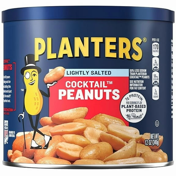 PLANTERS Lightly Salted Peanuts 12 oz Jars (Pack of 1) ( Pack of 2 )