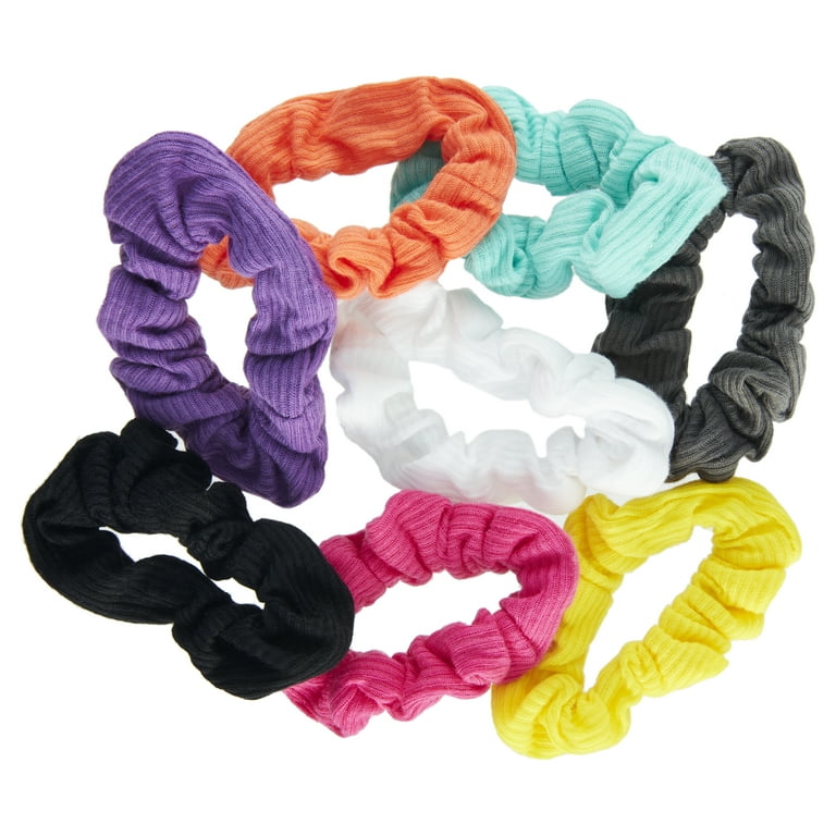 Goody® Ouchless® Scrunchies, Gentle Hair Scrunchies, Neon Lights, 8 Ct