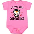thumbnail image 3 of Inktastic I Love My Godfather with Cute Penguin and Hearts Girls Baby Bodysuit, 3 of 5
