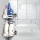 thumbnail image 5 of Estante de esquina para ducha, paquete de 2 estantes de esquina con ganchos, pegamento autoadhesivo, acero inoxidable, 5 of 7