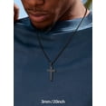 thumbnail image 4 of PROSTEEL Chain Neckalce for Men Women 3mm 24 inch Male Wheat Black Chain Stainless Steel Jewelry Gift for Fathers Day Birthday Graduation for Husband Dad Son, 4 of 8