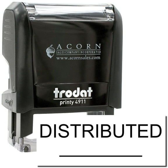 Self-Inking Distributed Stamp With A Line, Trodat Printy 4911, Press and Print Stamping, Impression Size 5/8" x 1-1/2", Up to 10,000 Impressions - Black Ink