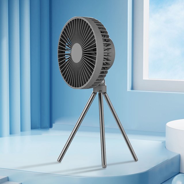 Ventilador Para Acampar Ventilador para acampar de 10000 mAh, ventilador de mesa con carga USB para acampar al aire libre (gris B) Sywqhk Libre de BPA