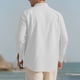 thumbnail image 5 of Blusa y camisa de manga larga con cuello alto para hombre, color liso, informal, con botones, medio cárdigan, manga larga, cuello alto, blusas de poliéster para hombre, 5 of 9