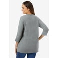 thumbnail image 2 of Woman Within Plus Size Perfect Three-Quarter Sleeve V-Neck Tee (Petite Available), 2 of 6
