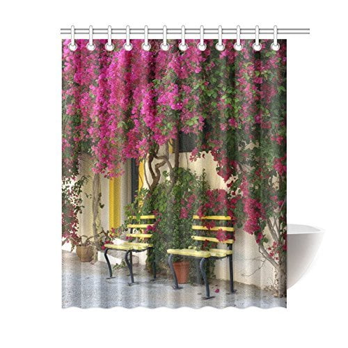 Cortina de Ducha ABPHQTO de Tela Impermeable para Baño Casa Española 150x180 cm