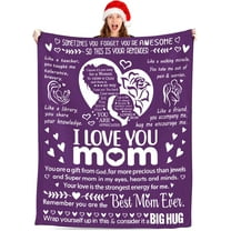 Blanket Gifts for Mom, Mom Birthday Gifts from Daughter & Son, I Love You Present Throw Blanket Mom, Sweet Blanket Gift for Mothers Day, Christmas, Valentine's Day, Anniversary 60" × 50"