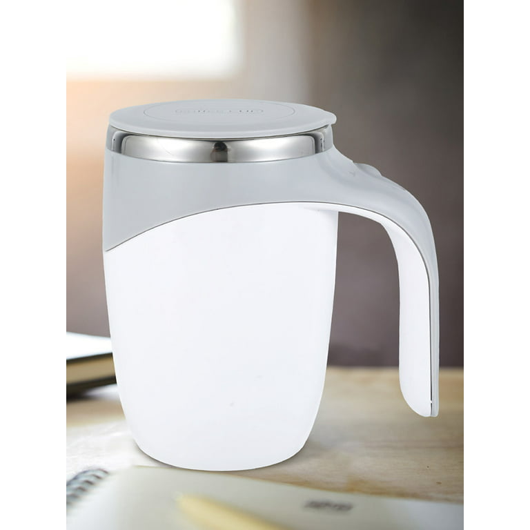 Kyoffiie Self Stirring Coffee Mug with Handle 400ml Electric Stirring Mug 7000rpm High-Speed Self Mixing Mug Glass Self Stirring Cup Portable