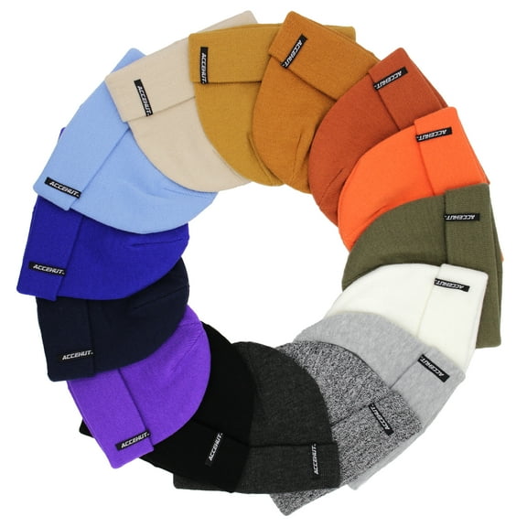 ACCEHUT Stretchable Versatile Cozy Knitted Beanie Hat for Women and Men Winter Cap in Black