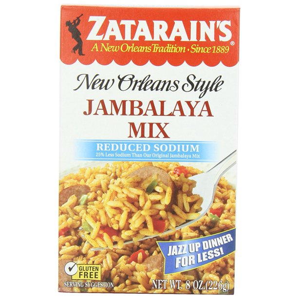 Zatarain's Reduced Sodium Jambalaya Mix, 8 OZ (Pack of 2)