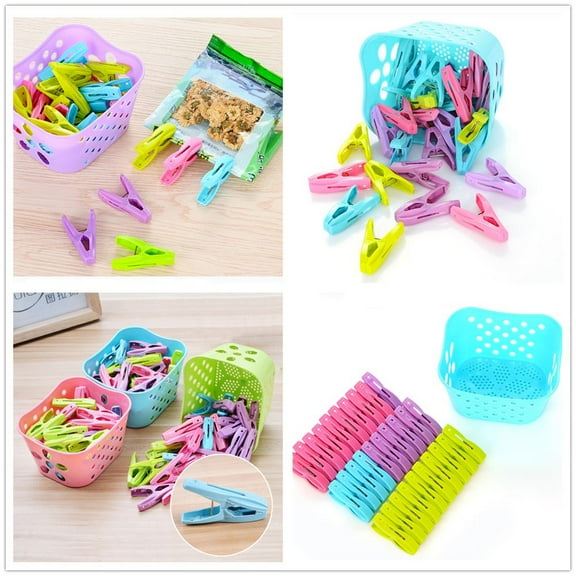 HEALEEP 30Pcs Mini Craft Pegs Assorted Color Plastic Hanger for Crafts and Painting Display
