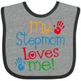 thumbnail image 3 of Inktastic My Stepmom Loves Me Boys or Girls Baby Bib, 3 of 4