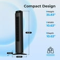 thumbnail image 6 of WAA 36-Inch Tower Fan with Remote, 3-Speed, Oscillating, Timer, LED Display, 6 of 6