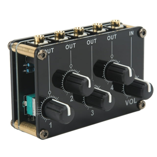 Mini Stereo Audio Mixer, Acrylic Metal Easy To Use Sound Mixer for Computer