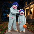 thumbnail image 7 of AHMOMEI Fuzzy Pajamas Big Mouth Monster Teen Onesie with Shoes and Comb Plush Hooded Jumpsuits Funny Pajama Party & Gift(Light Blue, 120), 7 of 7