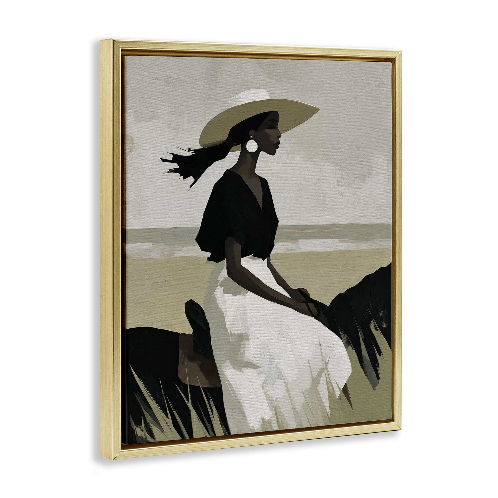 Stupell Industries Equestrian Windswept Muse Gold Framed Floater Canvas Wall Art, design by Svetlana Aleynikova