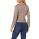 thumbnail image 3 of Chaquetas de ante sintético para mujer INSPIRE CHIC, con solapa, estilo moto, color marrón claro, talla S, 3 of 5