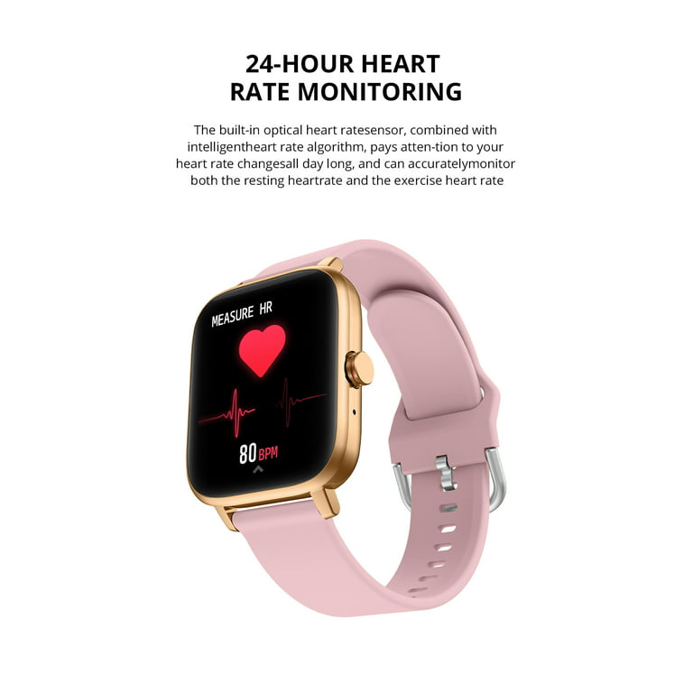 Watches touch screen smart watch women ipx7 waterproof heart rate bracelet, smart  watches pink