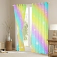 thumbnail image 3 of Manfei Colorful Fairy Tale Blackout Curtains Set of 2 (52x84 Each),Rainbow Lines Striped Window Curtains,Gradinert Blue Yellow Pink Curtains and Drapes For Girl Teens,Ultra Soft Home Decor, 3 of 6