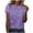 Purple, variant on Valentine's Day Savings Clearance 2024! TAGOLD Summer Tops for Womens, Women's Casual Sparkling Crystal Printed Round Neck Short Sleeved Top