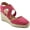 Medium Pink, variant on Womens MEZA Leather Suede Wedge Sandals