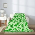 thumbnail image 2 of Rateoe Green Lizard Pattern Flannel Throw Blanket, Ultra-soft Blanket for Bed, Couch, Car, Hypoallergenic Anti-pilling blanket-40"x30"(Vertical), 2 of 6