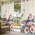 thumbnail image 5 of American Vintage Flowers Outdoor Curtains for Patio Waterproof, Country Butterflies Text Texture Grommet Curtains for Porch Outside Privacy Drape for Gazebo Garden Pergola, 1 Panel, 54x108in, 5 of 9
