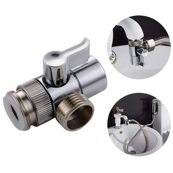 3-Way Shower Head Diverter and Mount Combo Shower Arm Mounted Valve Fix Bracket Bathroom