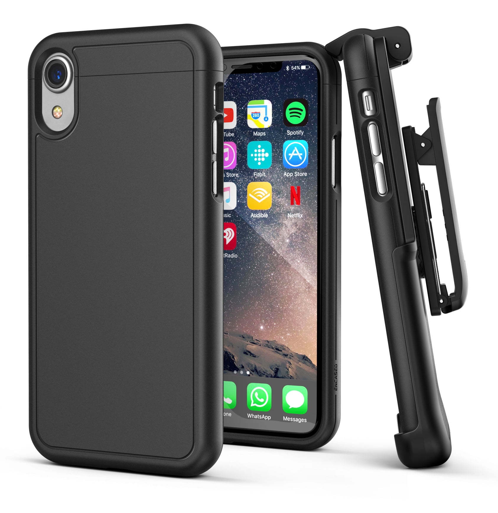 iPhone XR Belt Clip Holster Case Slim Cover with Clip (Slimshield) Black