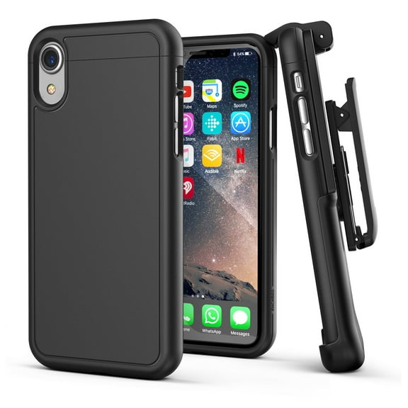 iPhone XR Belt Clip Holster Case Slim Cover with Clip (Slimshield) Black