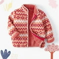 thumbnail image 2 of Toddler Girls Kids Jackets Zip Up diamond Plaid Fleece Baby Long Sleeve Thick Casual Outerwear Coat Kids Size 12-18 Months, 2 of 9