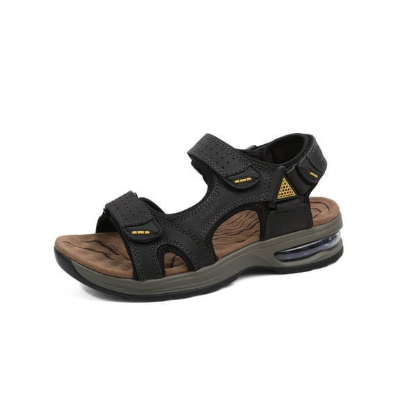 Lopsie Hiking Sandals Men Walking Fishermen Leather Sports Fisherman Anti-Slip Water Open Strap Slides Traveling Comfortable