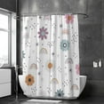 thumbnail image 2 of Bath Curtains Shower Curtain Floral Pattern with Flowers Rainbow Bathroom Waterproof Machine Washable 72x72 inch, 2 of 6